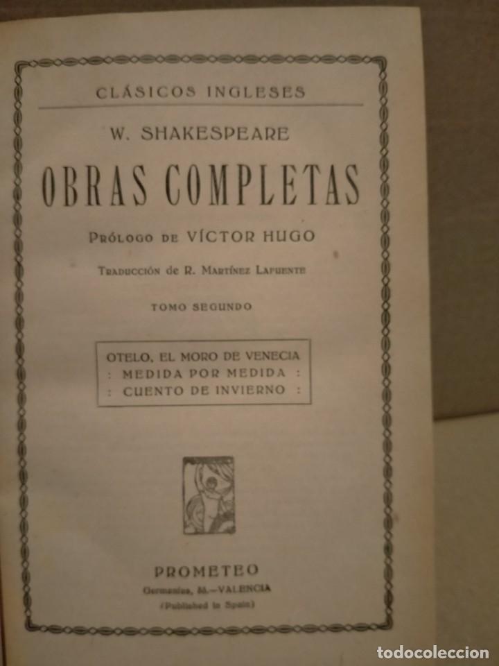 Libros de segunda mano: SHAKESPEARE. OBRAS (2 TOMOS) .PROMETEO - Foto 6