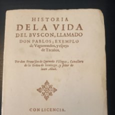 Libros de segunda mano: FACSIMIL 1626 EL BUSCON, FRANCISCO DE QUEVEDO, CLASICOS / CLASSICS, ESPASA CALPE, 1979. Lote 334450018