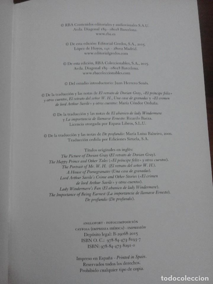 Libros de segunda mano: OSCAR WILDE - NARRATIVA Y TEATRO - Gredos 2015 - Foto 6