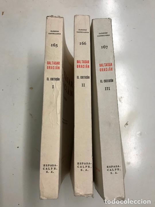 Libros de segunda mano: BALTASAR GRACI&Aacute;N EL CRITIC&Oacute;N , LOS 3 LIBROS , ESPASA-CALPE 1971 - Foto 2