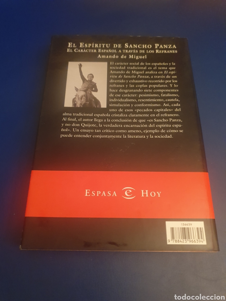Libros de segunda mano: EL ESP&Iacute;RITU DE SANCHO PANZA AMANDO DE MIGUEL ESPASA 2000 - Foto 2