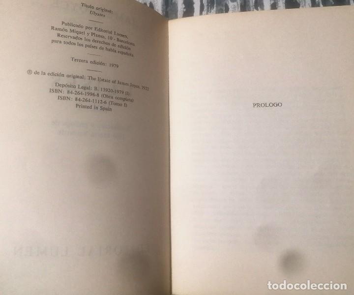 Libros de segunda mano: James Joyce, Ulises, 2 tomos, Lumen, 1979 - Foto 4