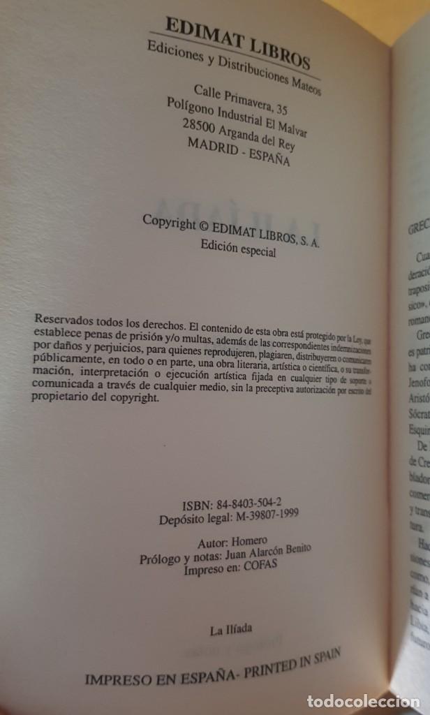 Libros de segunda mano: LA IL&Iacute;ADA de Homero Edici&oacute;n 1999 - Foto 3
