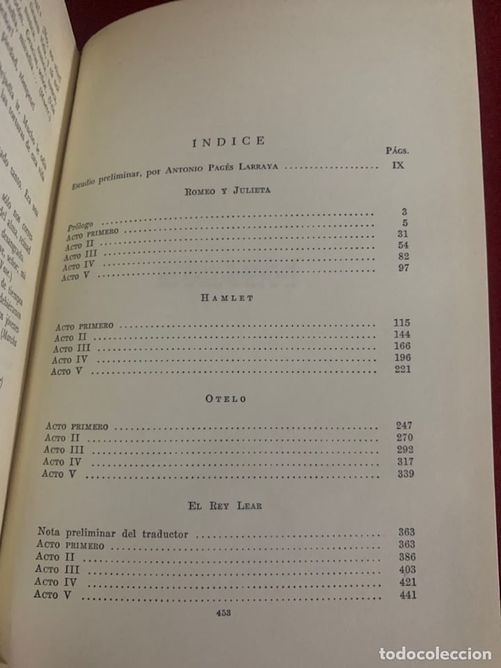Libros de segunda mano: Tragedias (Romeo y Julieta, Hamlet, Otelo, Rey Lear). Shakespeare. - Foto 6