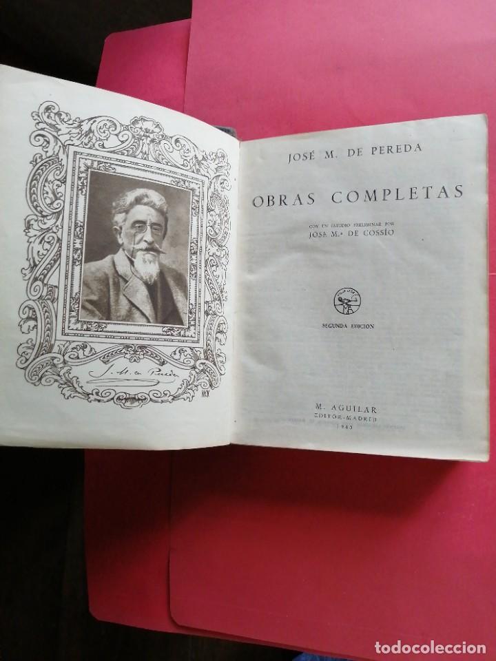 Libros de segunda mano: Obras completas de Jos&eacute; M. Pereda. 1940 Aguilar - Foto 3
