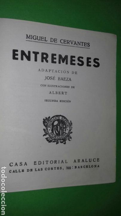 Libros de segunda mano: CERVANTES, MIGUEL DE : ENTREMESES. ED. ARALUCE. ILUSTRADO - Foto 2