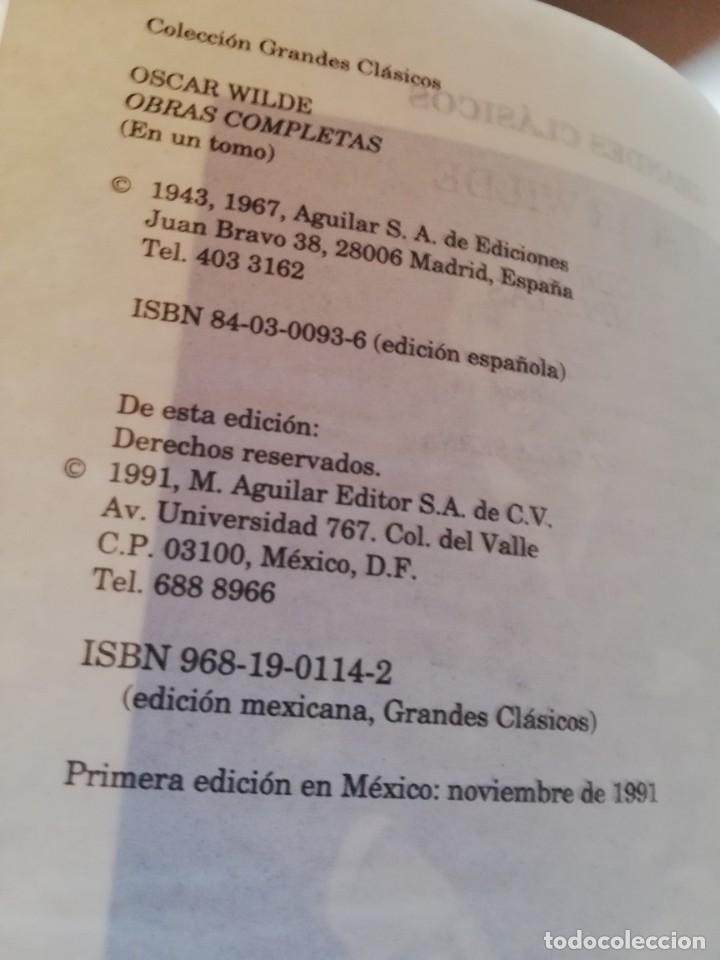 Libros de segunda mano: GRANDES CL&Aacute;SICOS AGUILAR: OSCAR WILDE - Foto 3