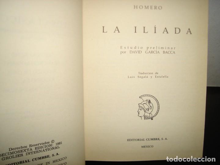 Libros de segunda mano: 22- LOS CL&Aacute;SICOS - HOMERO, LA IL&Iacute;ADA - Foto 3