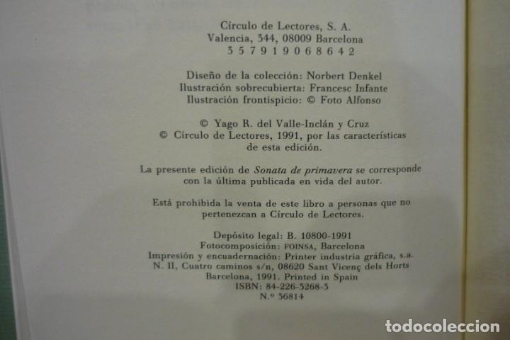 Libros de segunda mano: SONATA DE PRIMAVERA, DE RAM&Oacute;N DEL VALLE-INCL&Aacute;N. C&Iacute;RCULO DE LECTORES 1991. - Foto 8