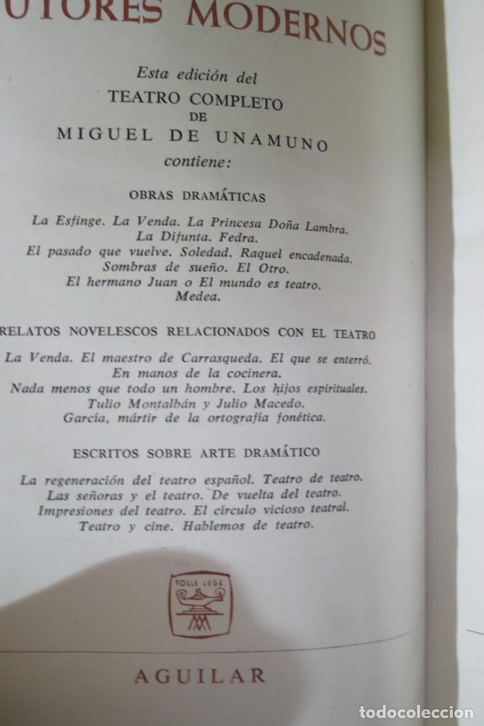 Libros de segunda mano: 1959.- TEATRO COMPLETO. UNAMUNO. AGUILAR - Foto 3