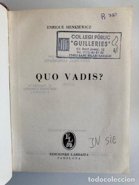 Libros de segunda mano: QUO VADIS? ENRIQUE SIENKIEWICZ a&ntilde;o 1969 - Foto 4