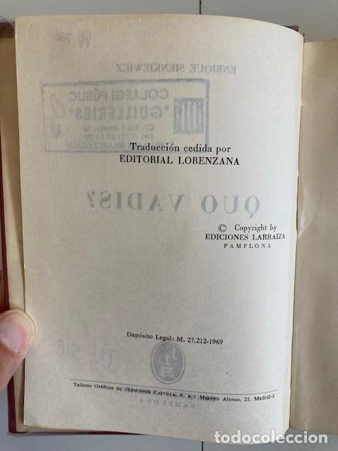 Libros de segunda mano: QUO VADIS? ENRIQUE SIENKIEWICZ a&ntilde;o 1969 - Foto 5