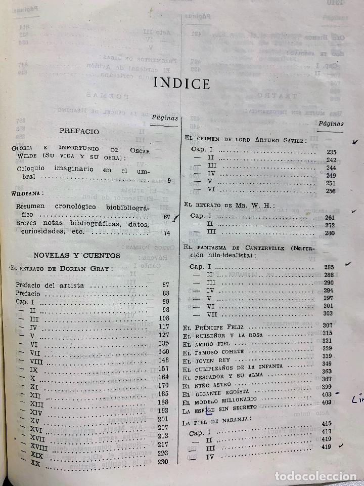 Libros de segunda mano: OBRAS COMPLETAS - OSCAR WILDE - AGUILAR - 1951 - Foto 3