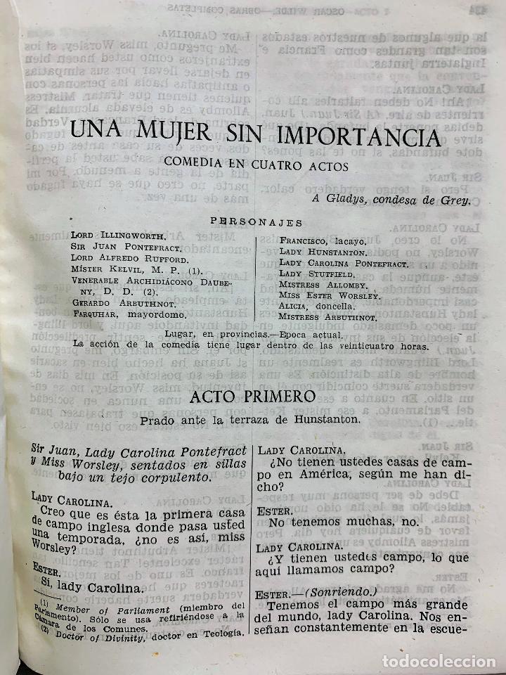 Libros de segunda mano: OBRAS COMPLETAS - OSCAR WILDE - AGUILAR - 1951 - Foto 5