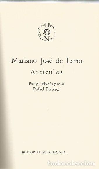Libros de segunda mano: ARTICULOS - MARIANO JOS&Eacute; DE LARRA - Foto 3