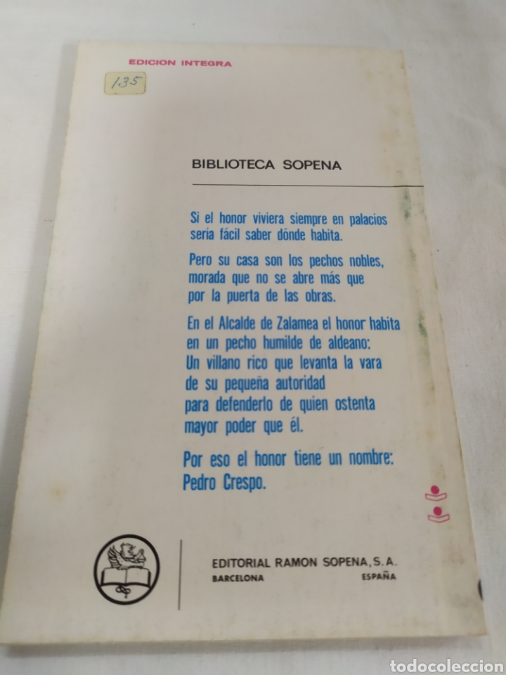 Libros de segunda mano: El alcalde de Zalamea de Editorial Ram&oacute;n Sopena - Foto 2
