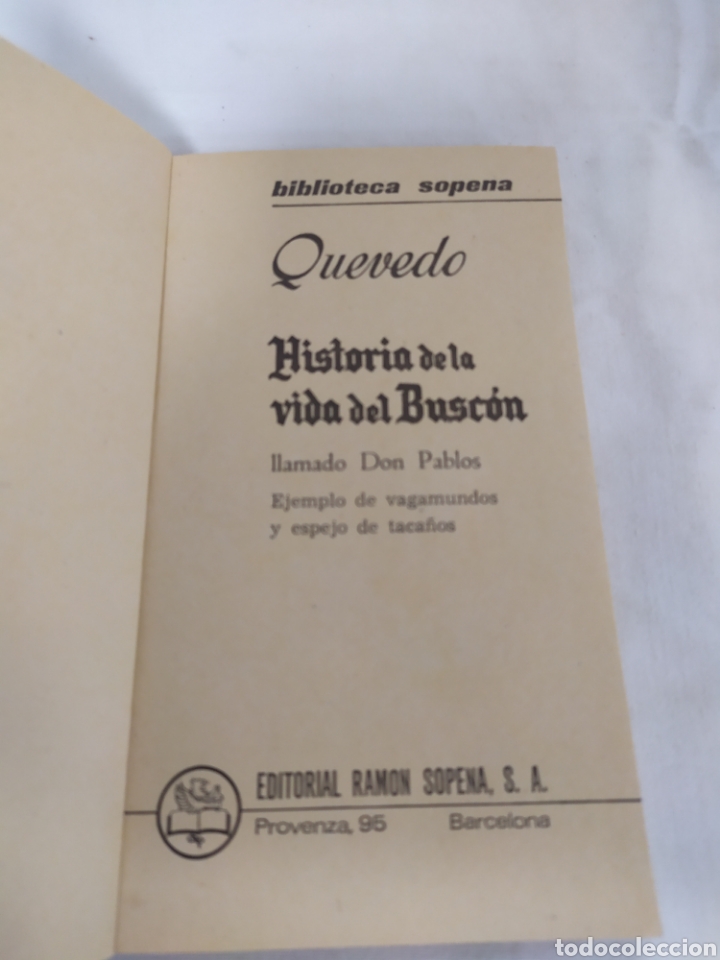 Libros de segunda mano: Historia de la vida del Busc&oacute;n de Editorial Ram&oacute;n Sopena - Foto 3
