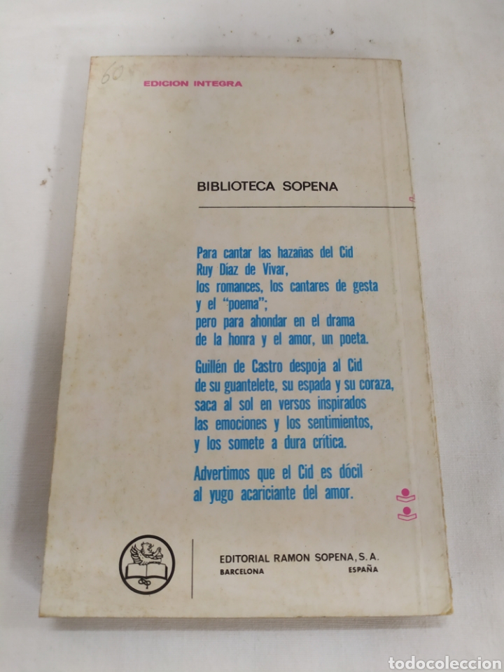 Libros de segunda mano: Las mocedades del Cid de Editorial Ram&oacute;n Sopena - Foto 2