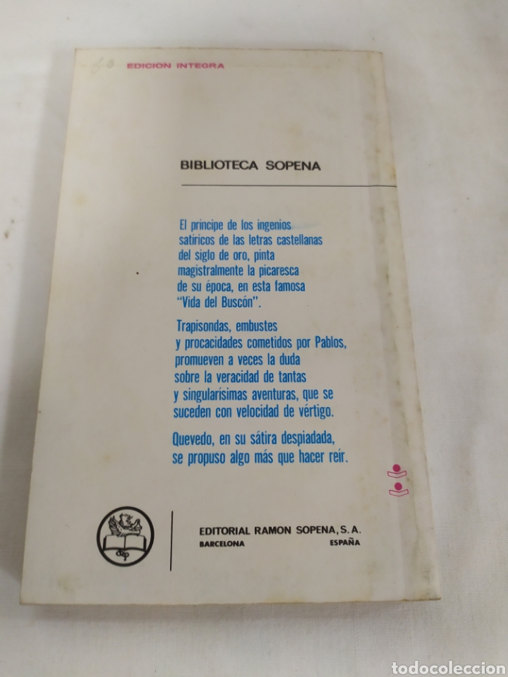 Libros de segunda mano: Historia de la vida del Busc&oacute;n de Editorial Ram&oacute;n Sopena - Foto 2