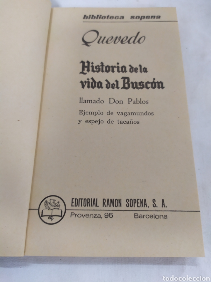 Libros de segunda mano: Historia de la vida del Busc&oacute;n de Editorial Ram&oacute;n Sopena - Foto 3
