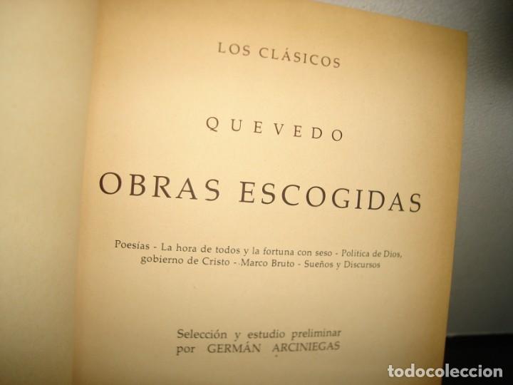 Libros de segunda mano: 24- LOS CL&Aacute;SICOS. QUEVEDO, OBRAS ESCOGIDAS - Foto 3