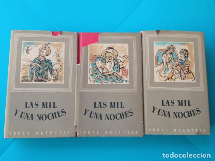 Libros de segunda mano: Las mil y una noches (tres vol&uacute;menes) - Foto 1