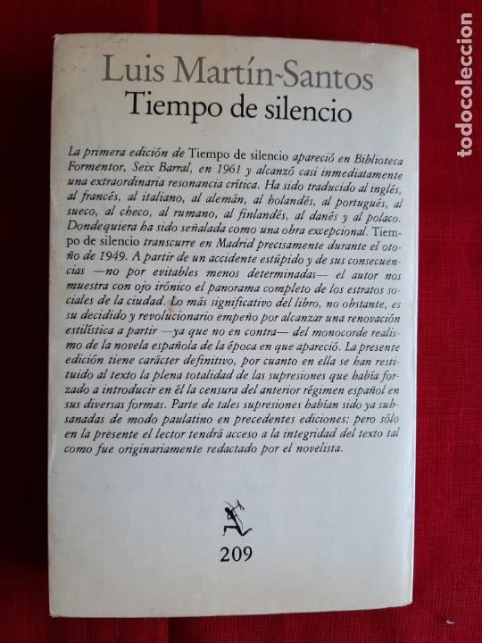 Libros de segunda mano: Tiempo de silencio - Mart&iacute;n-Santos, Luis - Foto 2