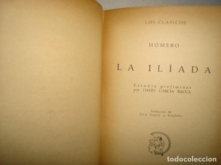 Libros de segunda mano: 33- LOS CL&Aacute;SICOS. HOMERO, LA IL&Iacute;ADA - Foto 3