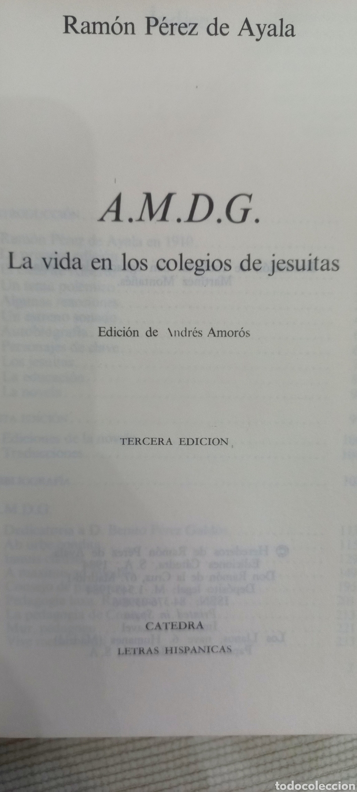 Libros de segunda mano: A.M.D.G. Ram&oacute;n P&eacute;rez de Ayala. C&aacute;tedra de Letras Hispanicas - Foto 3