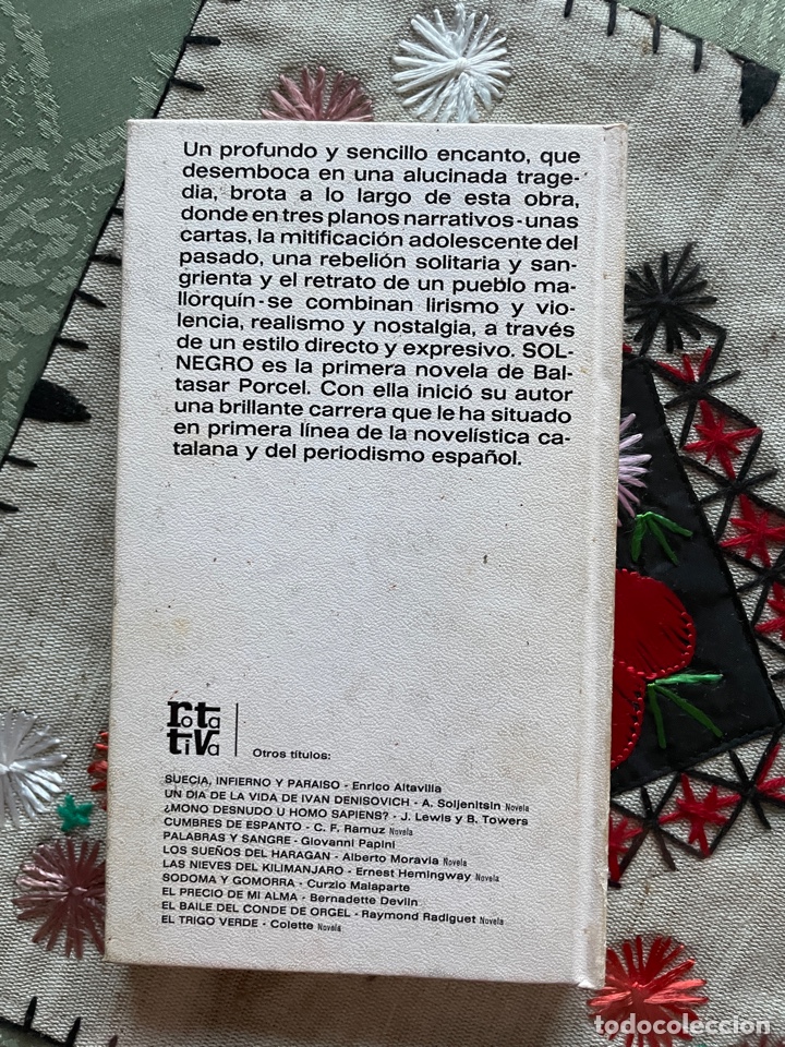 Libros de segunda mano: Sol negro (BALTASAR PORCEL) - Foto 2