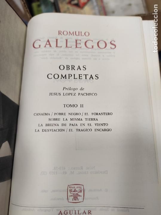 Libros de segunda mano: ROMULO GALLEGOS - Obras completas II - AGUILAR - Foto 2