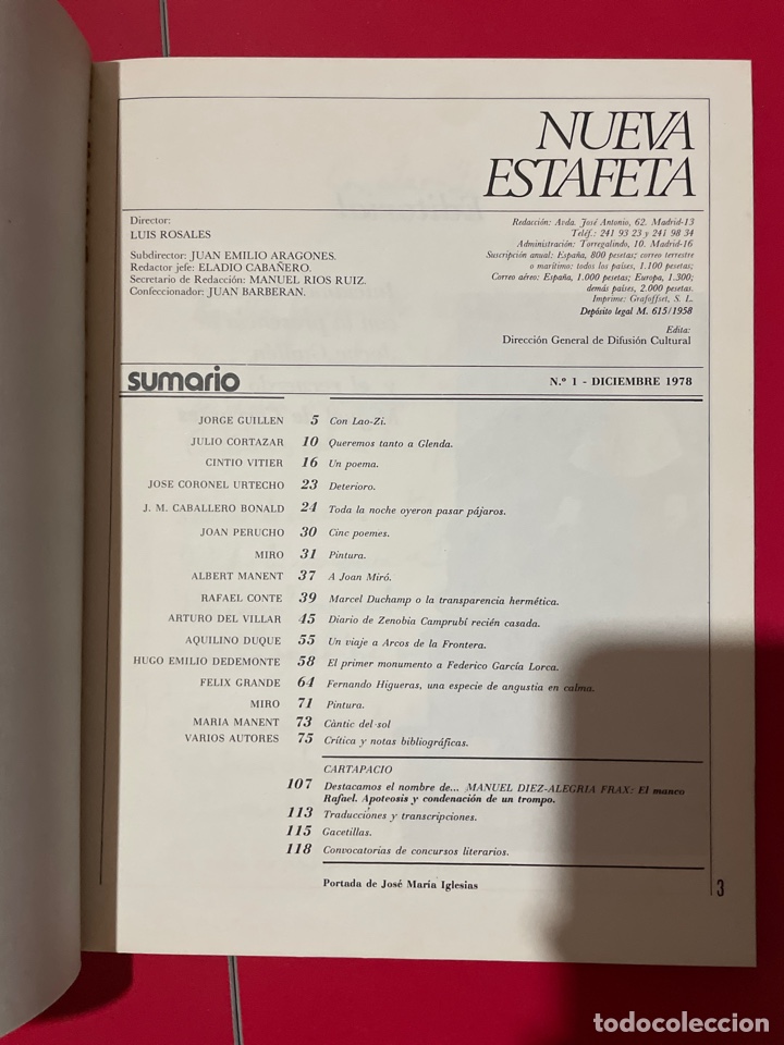 Libros de segunda mano: Nueva estafeta (revista literaria) - Foto 9
