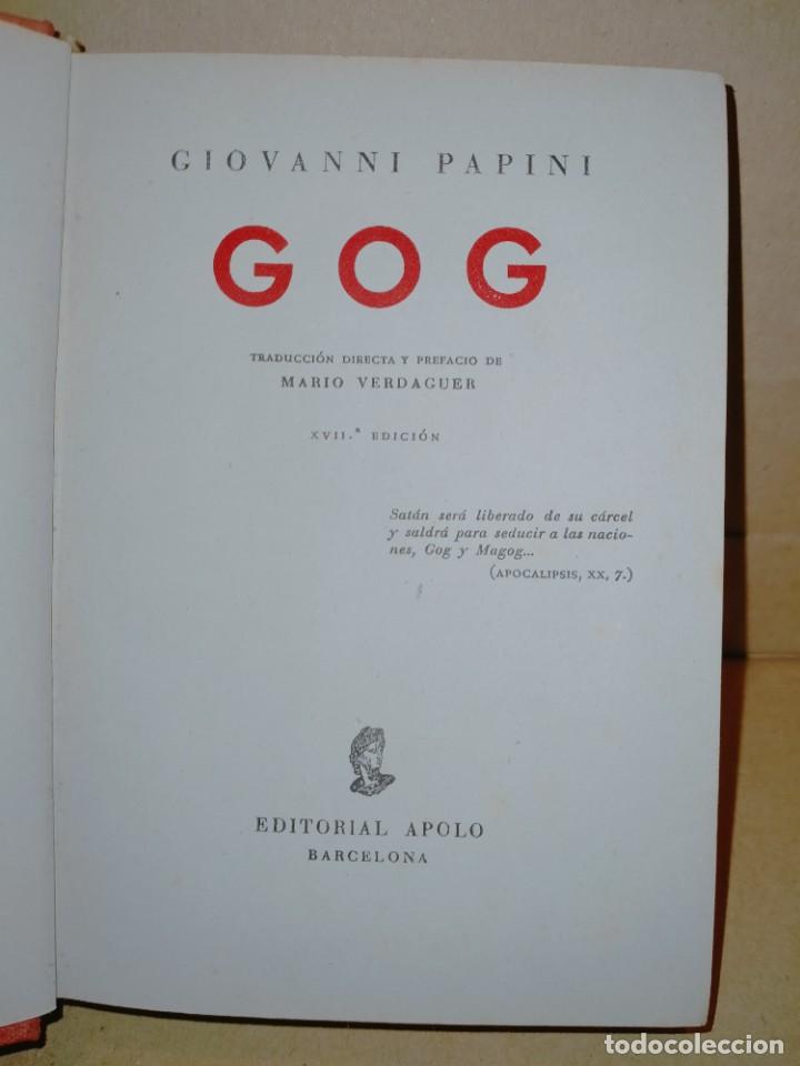 Libros de segunda mano: GIOVANNI PAPINI. GOG .EDITORIAL APOLO - Foto 2