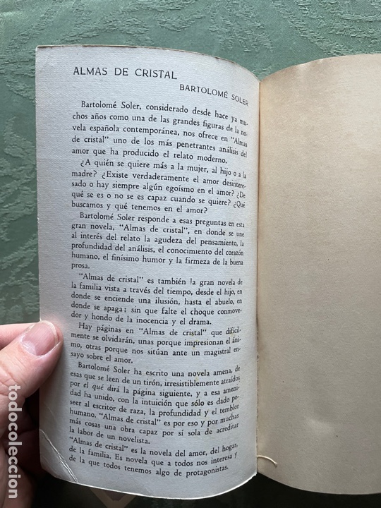 Libros de segunda mano: Almas de cristal (Bartolom&eacute; soler - Foto 3