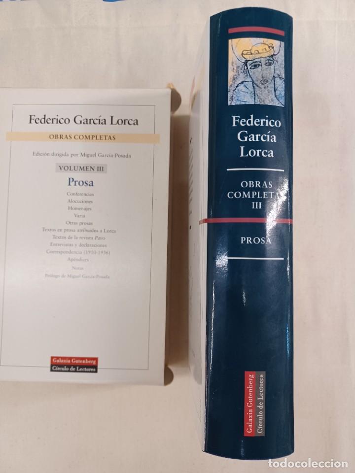 Libros de segunda mano: GARC&Iacute;A LORCA, FEDERICO. PROSA. OBRAS COMPLETAS III - Foto 3