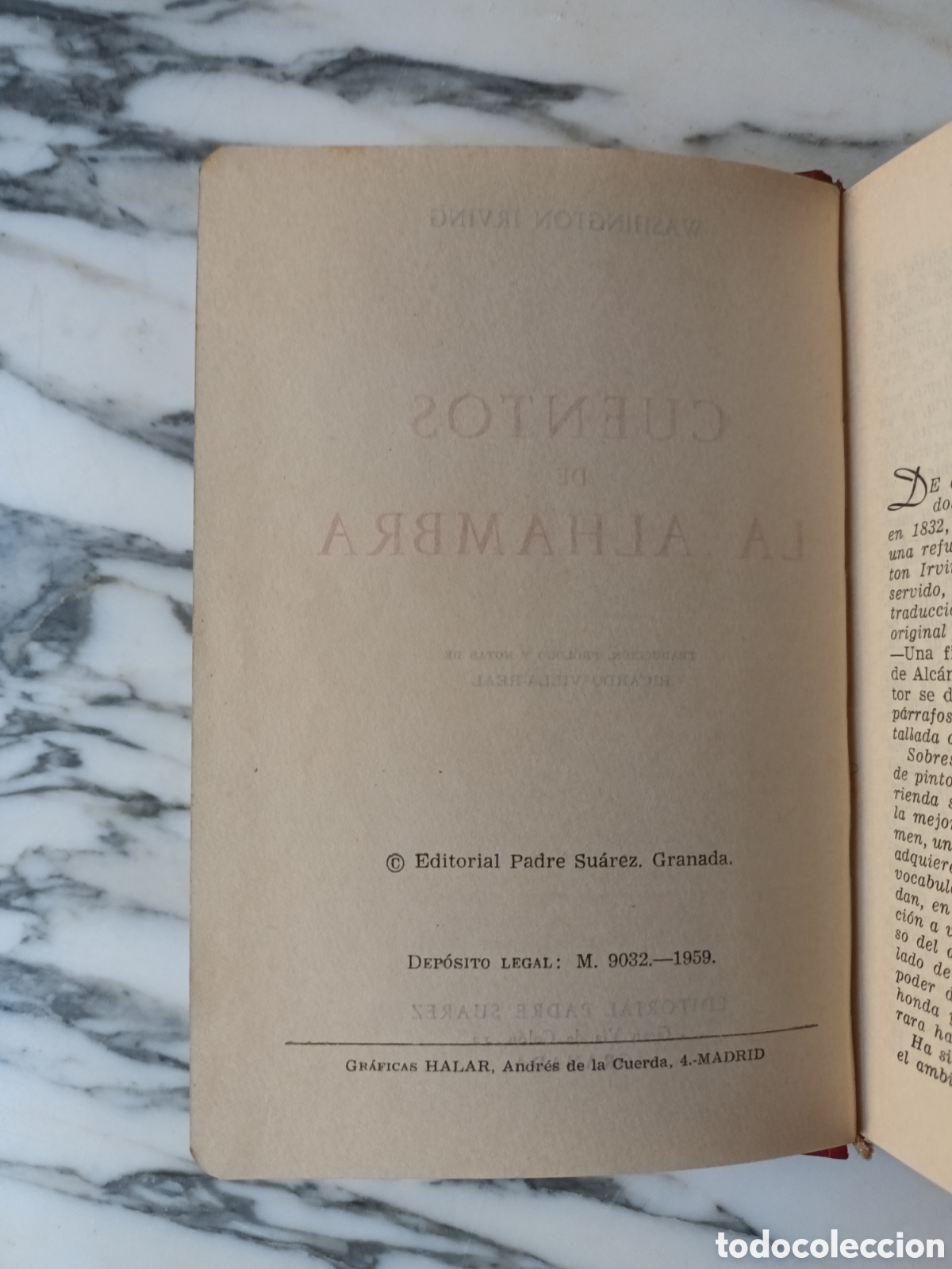 Libros de segunda mano: CUENTOS DE LA ALHAMBRA - WASHINGTON IRVING - PADRE SU&Aacute;REZ - 1959 - Foto 3