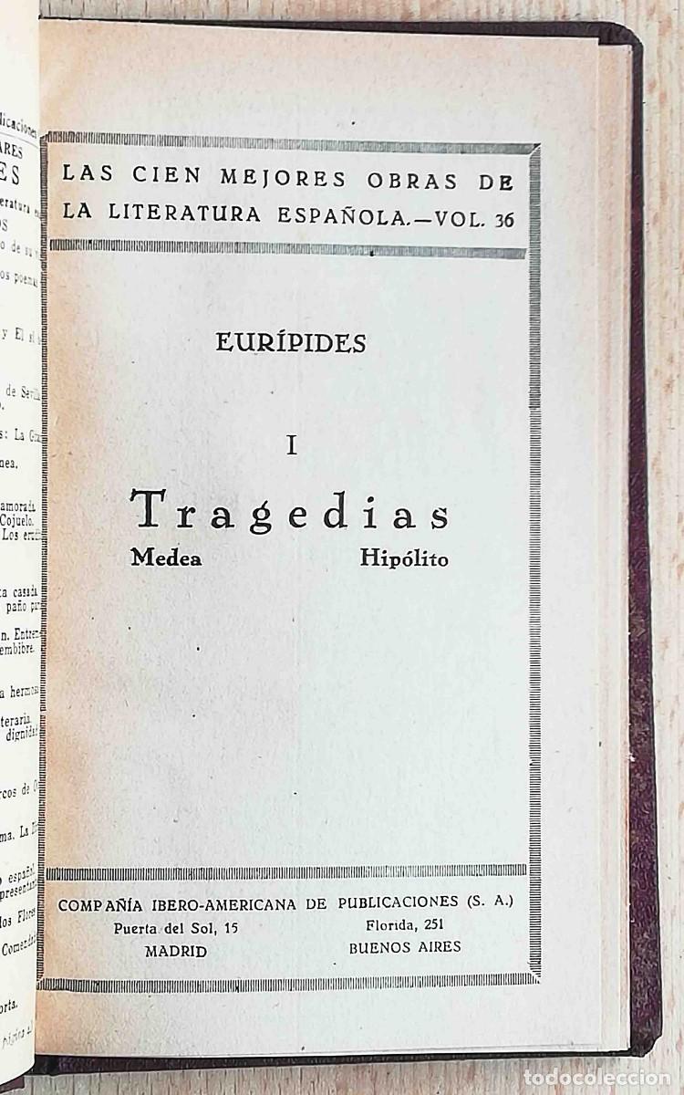 Libros de segunda mano: Eur&iacute;pides. Tragedias. Medea. Hip&oacute;lito. Librer&iacute;a Fernando Fe. - Foto 2