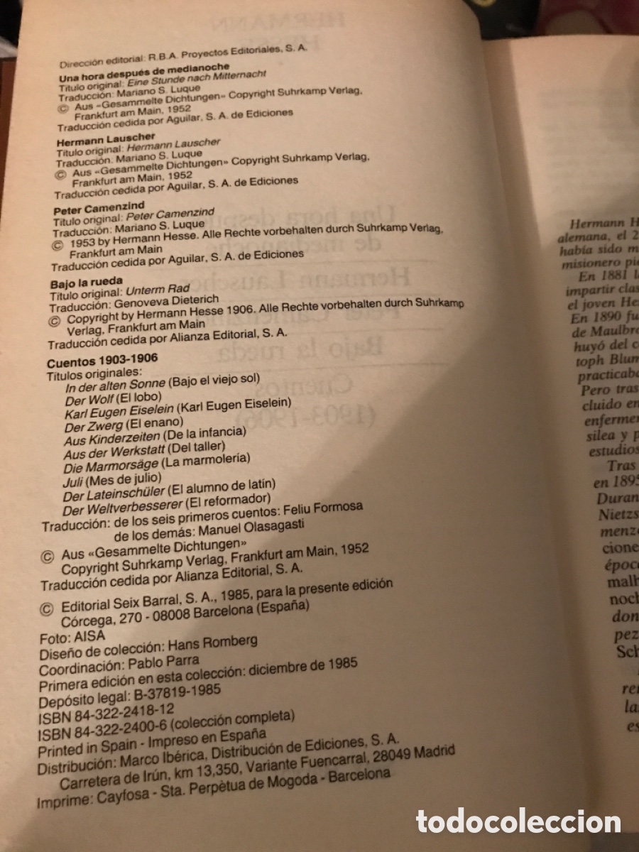 Libros de segunda mano: Narrativa completa Hermann Hesse - Foto 3