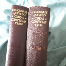 Libros de segunda mano: OBRAS COMPLETAS (PROSA/VERSO), DE QUEVEDO. OBRAS ETERNAS (AGUILAR), 1964 Y 1966. EXCELENTE ESTADO.. Lote 368278496