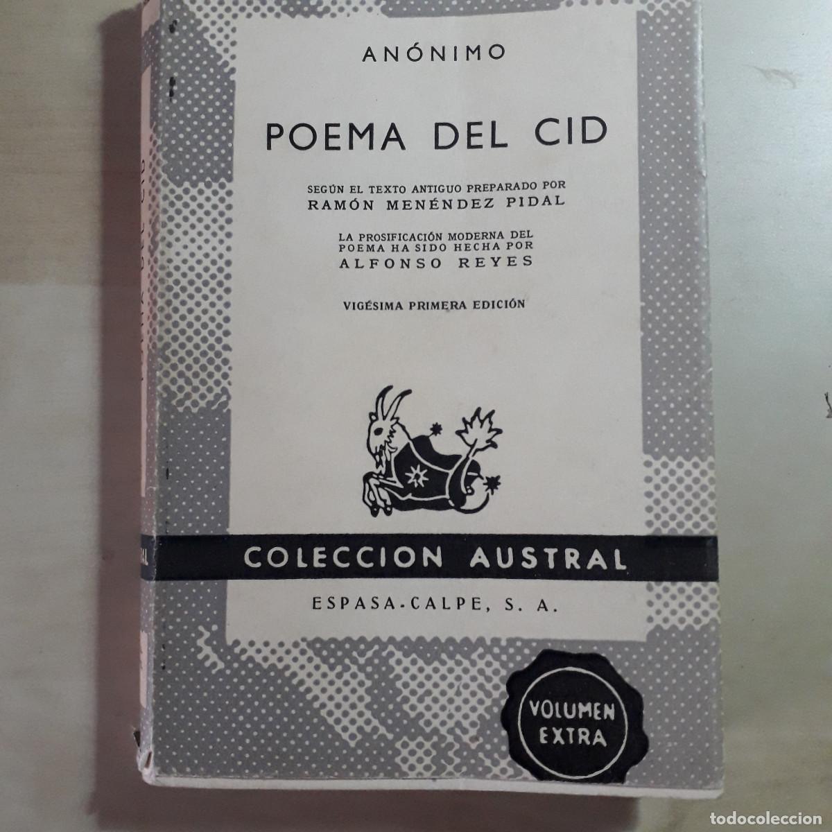 Libros de segunda mano: An&oacute;nimo. Poema del Cid. Austral, Madrid, 1965 - Foto 1