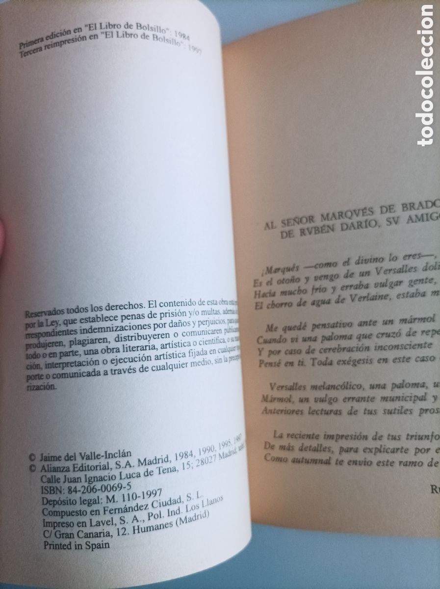 Libros de segunda mano: Sonata de primavera / Ram&oacute;n del Valle Incl&aacute;n. - Foto 3