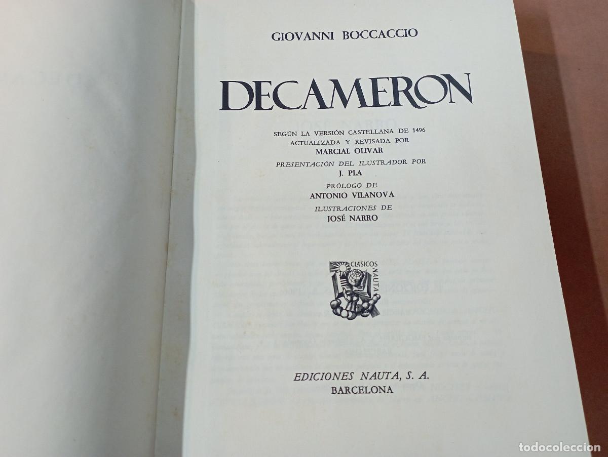 Libros de segunda mano: Decamer&oacute;n - Giovanni Boccaccio - ediciones nauta 1966 - CLB - Foto 3