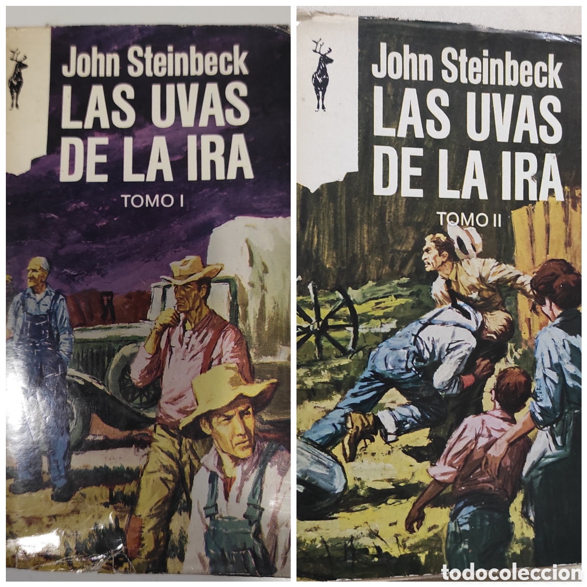 Libros de segunda mano: Las uvas de la ira. Tomos I y II. John Steinbeck - Foto 1
