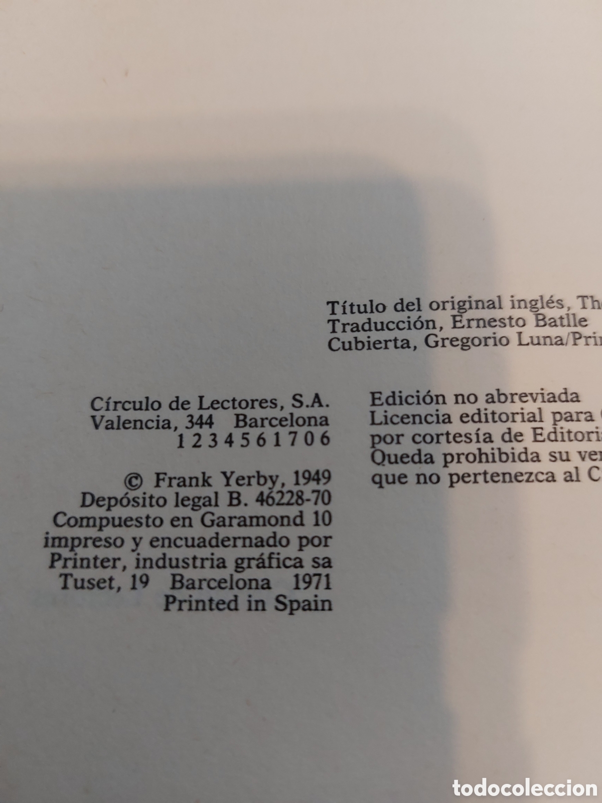 Libros de segunda mano: MIENTRAS LA CIUDAD DUERME # FRANK YERBY # CIRCULO DE LECTORES # 1971 - Foto 2