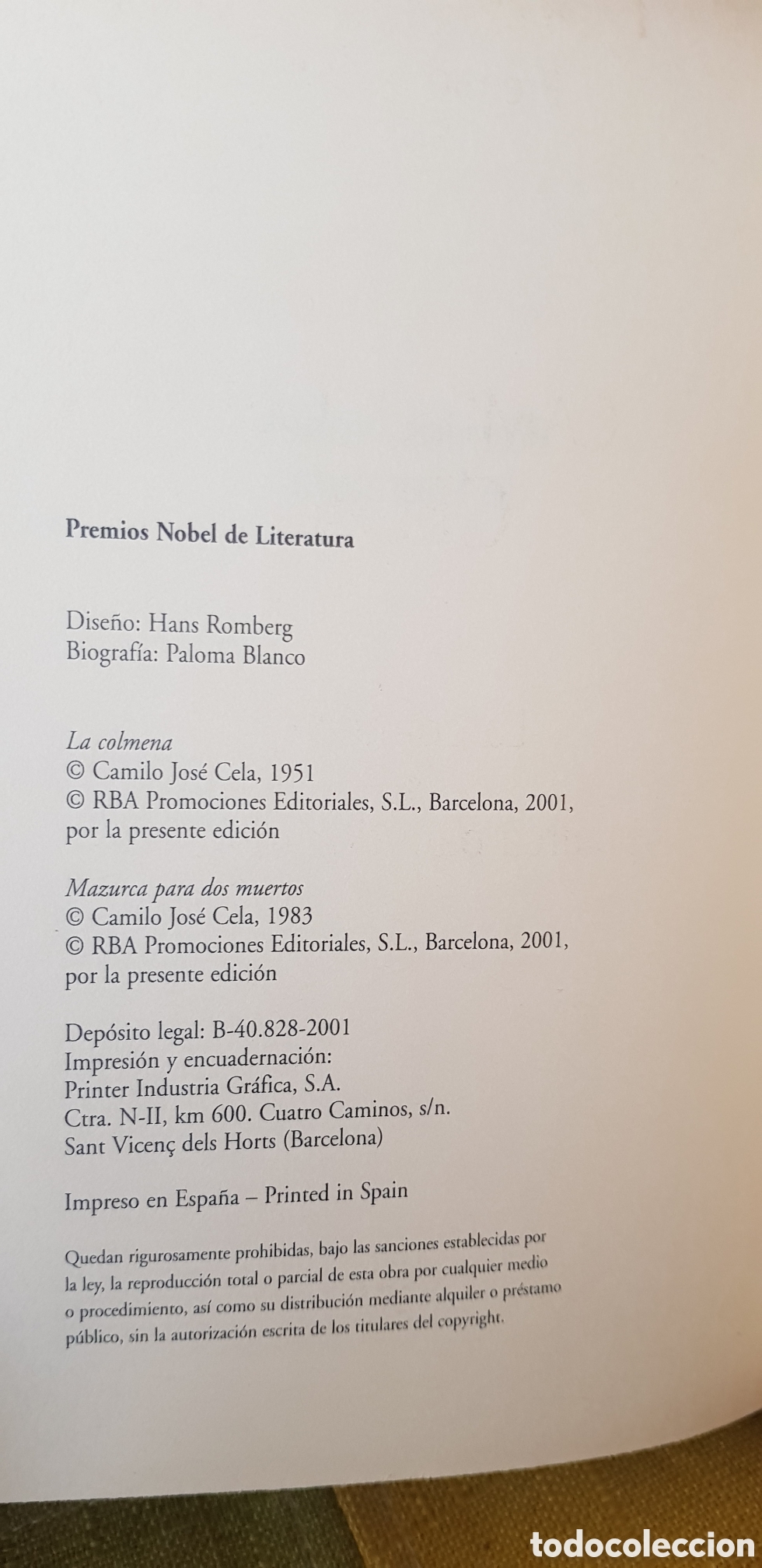 Libros de segunda mano: Libro LA COLMENA/MAZURCA PARA DOS MUERTOS. Edit. RBA, 2001 (LB) - Foto 5