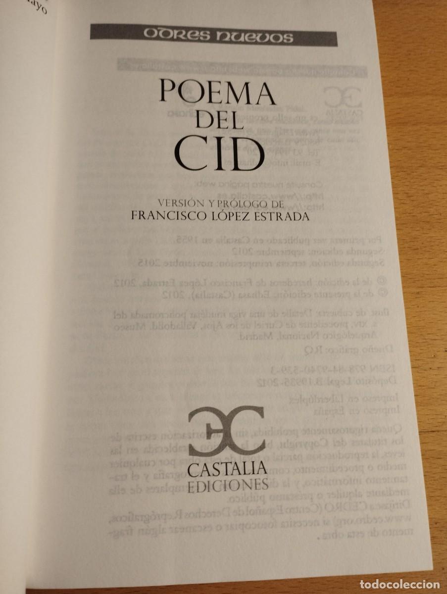 Libros de segunda mano: POEMA DEL CID (VERSI&Oacute;N Y PR&Oacute;LOGO DE FRANCISCO L&Oacute;PEZ ESTRADA) - Foto 2