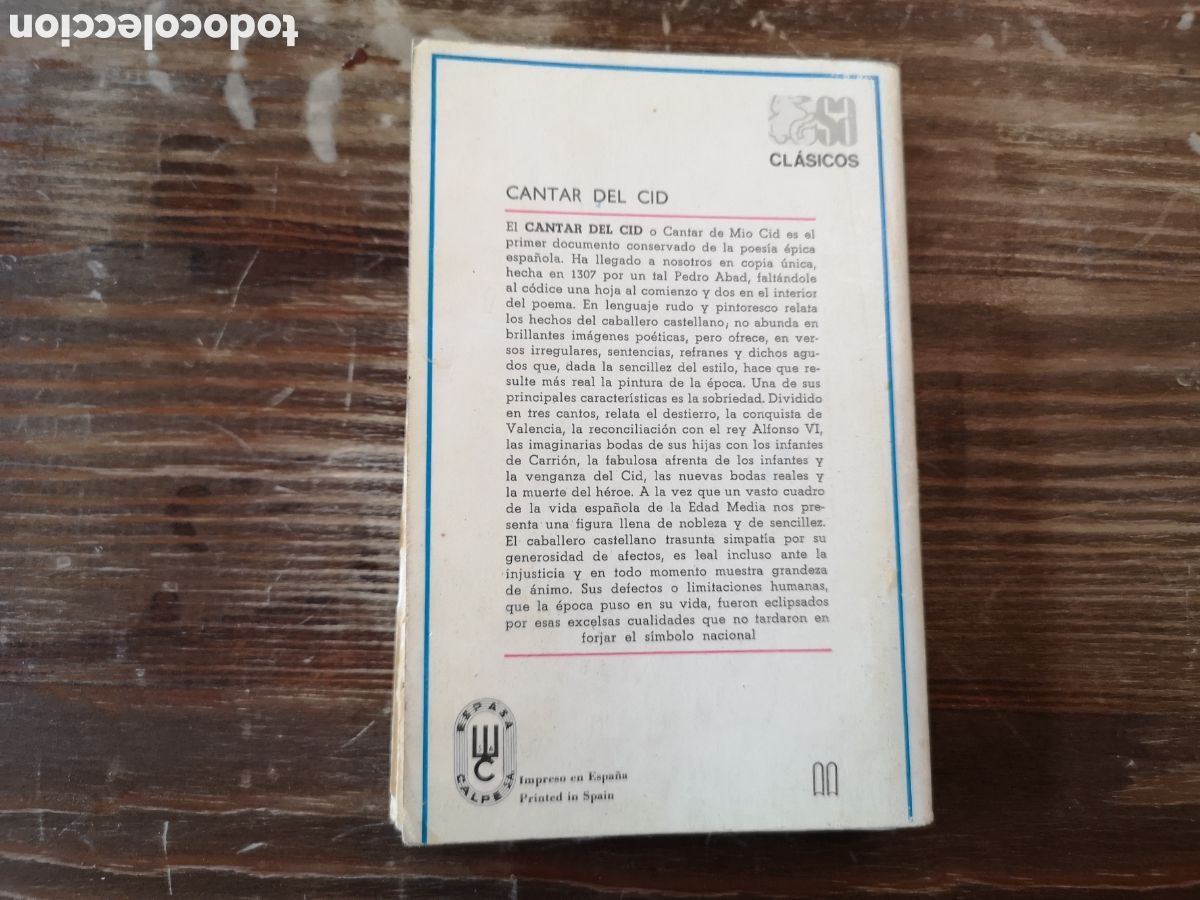 Libros de segunda mano: Cantar del Cid. Selecci&oacute;n Austral. Espasa-calpe - Foto 2