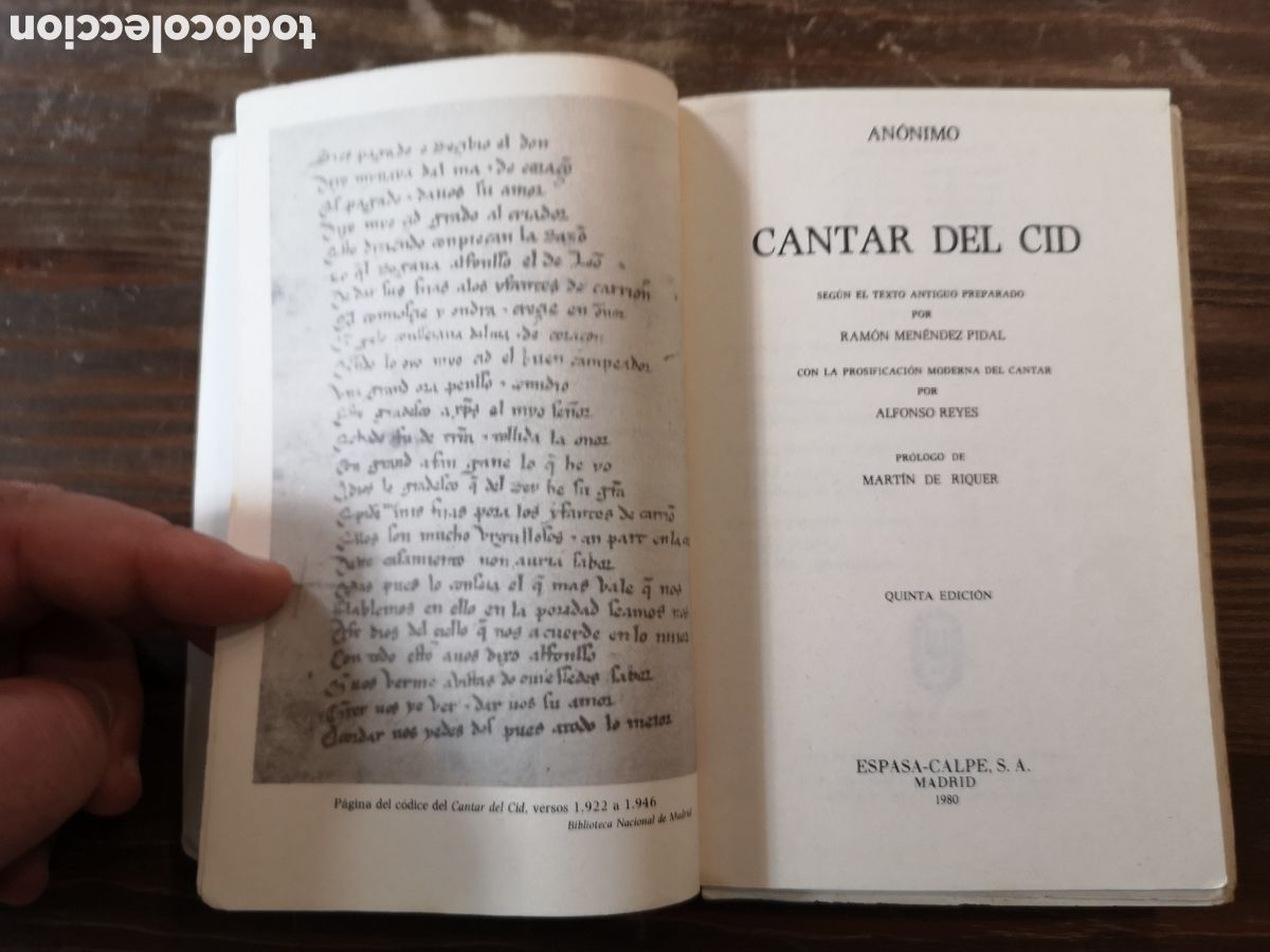Libros de segunda mano: Cantar del Cid. Selecci&oacute;n Austral. Espasa-calpe - Foto 7
