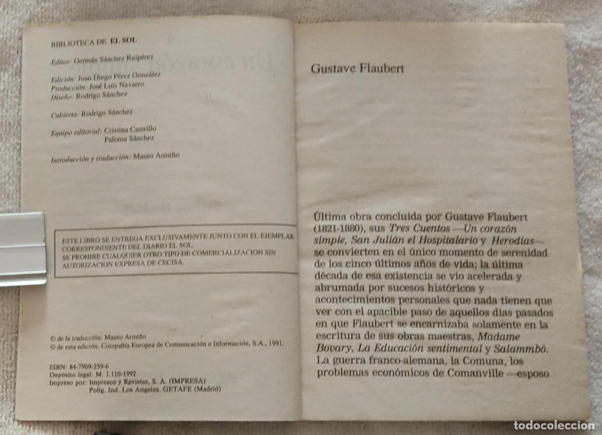 Libros de segunda mano: UN CORAZ&Oacute;N SIMPLE. - Foto 3