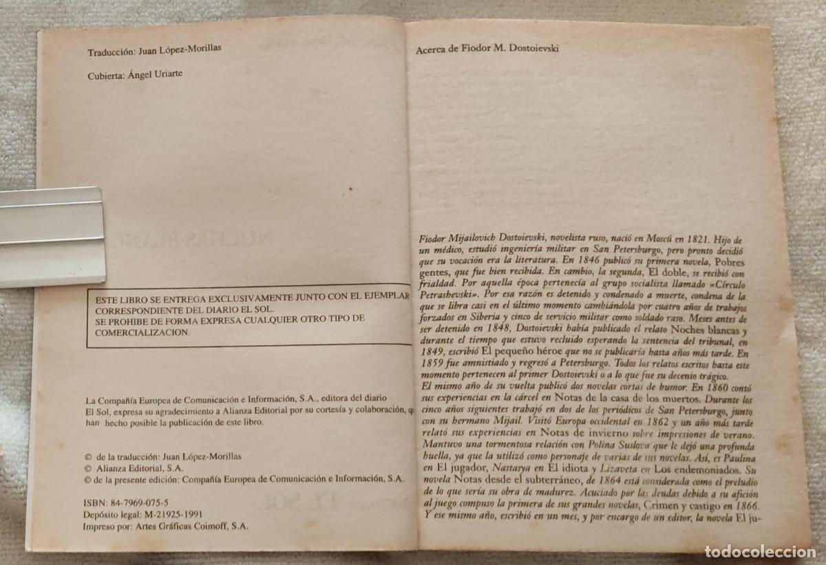 Libros de segunda mano: NOCHES BLANCAS. - Foto 3